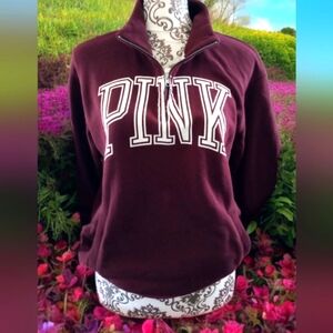 ☀️Lightweight Pink Victoria's Secret® Zip collar big pocket Sweatshirt!👑🍉